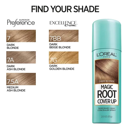 Miniatura 10 de L'Oreal Paris Tinte para el Cabello Root Cover Up Rubio Oscuro 2 Onzas (Paquete de 2) (El Embalaje Puede Variar)