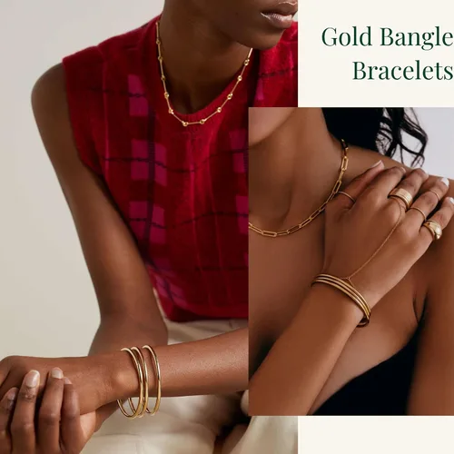 Miniatura 3 de Kainier Pulsera de 3mm de Acero Inoxidable Chapada en Oro de 14 Quilates, Brillante, Apilable, Delgada, Redonda, Brazalete de Bangle para Mujeres