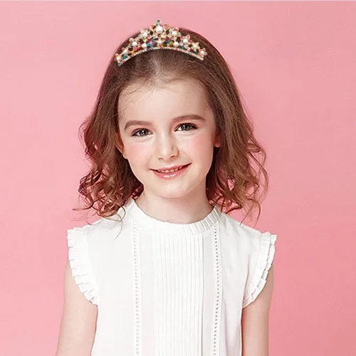 Miniatura 6 de ANBALA Corona tiara pequeña con peine para el cabello, paquete de 3 mini tiara, corona de princesa, accesorios para el cabello brillante con cristal
