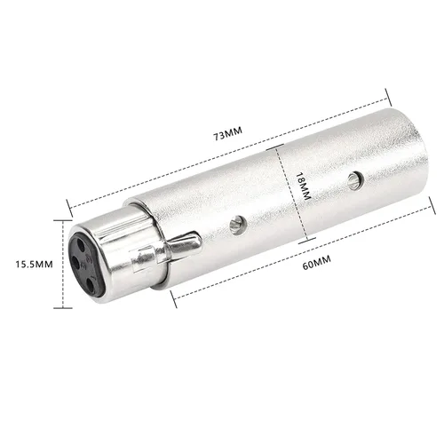 Miniatura 2 de MEIRIYFA XLR - Adaptador macho de 3 pines hembra a XLR de 5 pines, cambiador de género, adaptador de aluminio anodizado con botón de liberación
