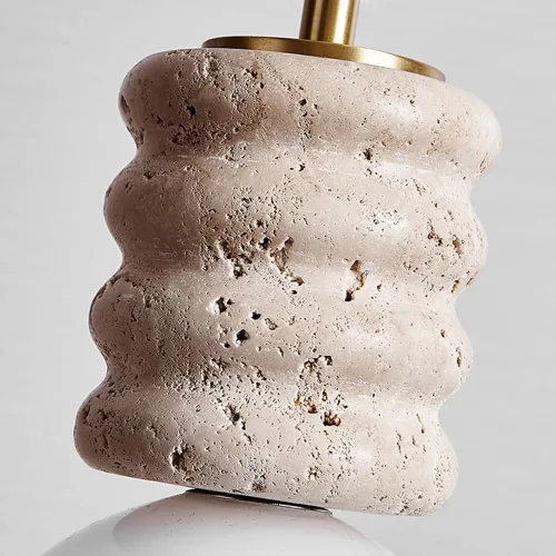 Miniatura 8 de Lámpara colgante de travertino nórdico de mediados de siglo, pequeña lámpara colgante con acabado de metal, lámpara vintage de piedra natural