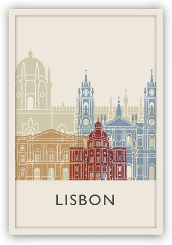 Miniatura 4 de Póster de ilustración de Lisboa, póster de horizonte de Lisboa Portugal, impresión de paisaje urbano y monumento, arte de pared para el hogar