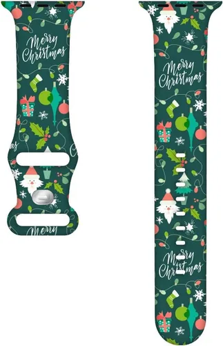 Miniatura 4 de Correa de reloj inteligente compatible con iWatch de 1.496 pulgadas, 1.575 pulgadas, 1.654 pulgadas, 1.732 pulgadas, diseño de Navidad, hombre