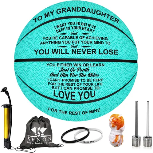 Miniatura 11 de K KENON Balón de Baloncesto Personalizado Grabado Personalizado para Hija Hijo Nieta Nieto Sobrino Sobrina Regalos de Navidad Cumpleaños - Nunca lo