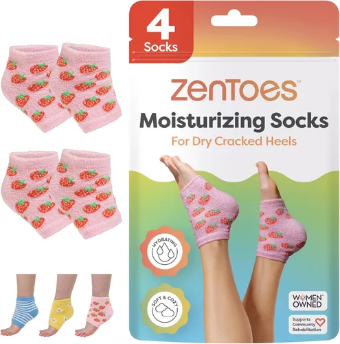 Miniatura 24 de ZenToes Calcetines hidratantes para tratamiento de talón agrietado, vitamina E, calcetines de talón con infusión de aceite de oliva y aceite de Azul