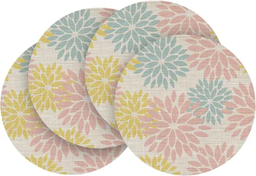 Miniatura 42 de Artoid Mode - Juego de 4 manteles individuales de vinilo con diseño floral, resistentes al calor, lavables, antideslizantes, de PVC, para decoración
