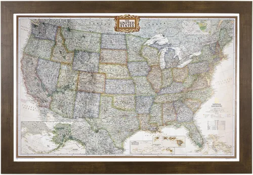 Miniatura 19 de Push Pin Travel Maps - Executive US - Mapa de pines enmarcado con marco negro para rastrear tus viajes - 27.5 x 39.5 pulgadas - 8 opciones de marco