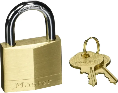 Miniatura 10 de Master Lock 140T Candado de latón sólido con llave, paquete de 2
