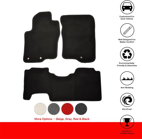 Miniatura 2 de IKON MOTORSPORTS - Alfombrillas compatibles con Nissan Frontier 2005-2010, ajuste de fábrica, de nailon delantero y trasero, 2006, 2007, 2008, 2009