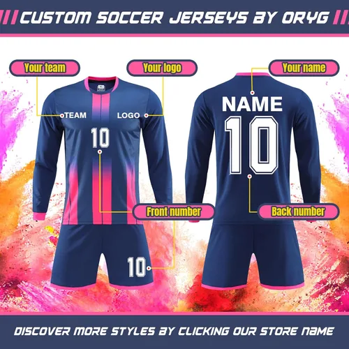 Miniatura 14 de Camisetas de fútbol personalizadas para hombres, mujeres, niños, camisetas de fútbol personalizadas, pantalones cortos, uniformes