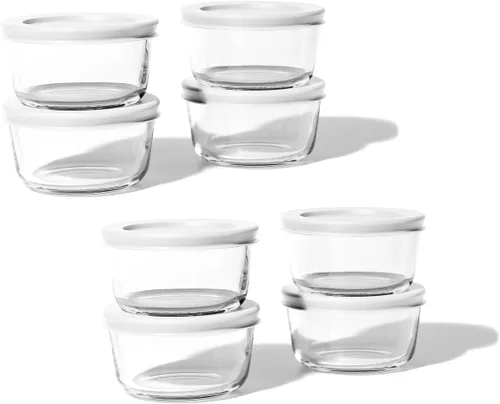 Miniatura 54 de Juego de 8 recipientes de vidrio para almacenamiento de alimentos (4 recipientes + 4 tapas sin BPA), 6.5 tazas, a prueba de fugas, aptos