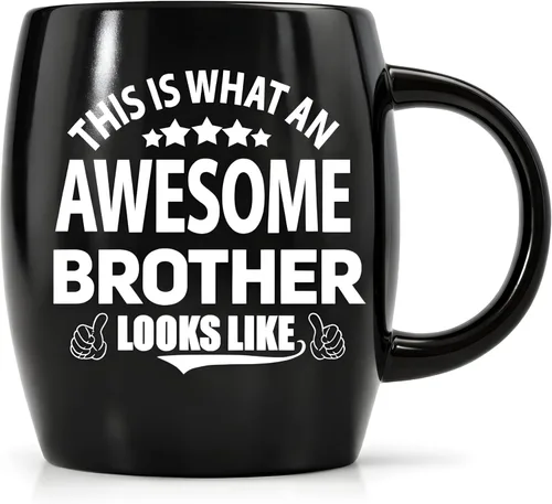 Taza con texto en inglés "This Is What an Awesome Brother Looks Like - Taza de café divertida para hermano, 16 onzas, regalo de hermana para