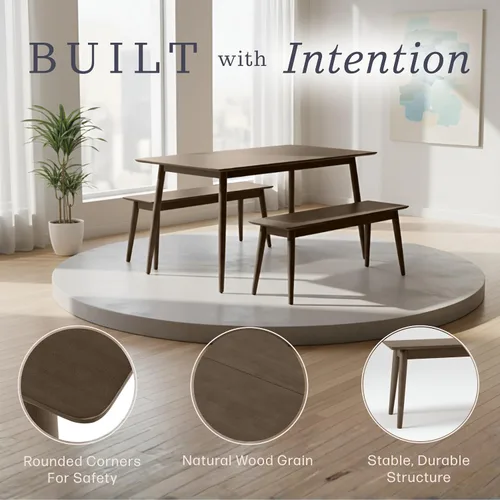 Miniatura 70 de Alaterre Furniture Calais Dining - Juego de 2 sillas de comedor moderno de mediados de siglo, juego de sillas de madera maciza con diseño