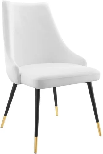 Miniatura 15 de Modway Adorn Silla auxiliar de comedor de terciopelo copetudo, color negro, 25 pulgadas de profundidad x 22 pulgadas de ancho x 34 pulgadas de alto