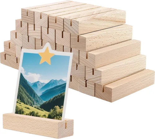 30 tarjeteros de madera, tarjetero de madera para menú, para bodas, fiestas, eventos, decoración, 3.94 x 1.18 x 0.79 pulgadas
