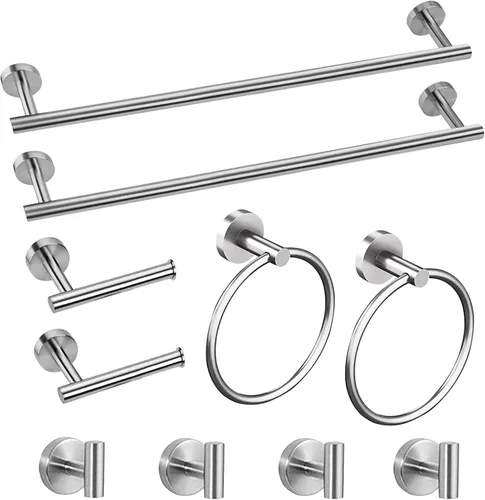 Miniatura 10 de Cilee Juego de accesorios de baño de 10 piezas, color negro mate, paquete de 2 accesorios de baño de 5 piezas, incluye soporte para papel higiénico