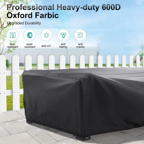 Miniatura 6 de Fundas para Muebles de Patio, Funda para Muebles de Exterior de Servicio Pesado Impermeable, Fundas para Juego de Sofá Seccional Funda para Juego