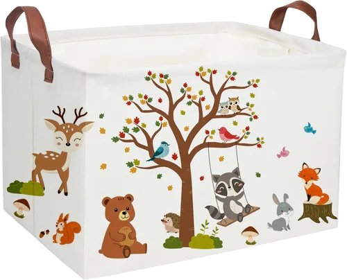 Essme Cestas Rectangulares para Niños Cestas para Niños, Contenedores de Almacenamiento de Animales con Asas para Decoración de Habitación de Niños,