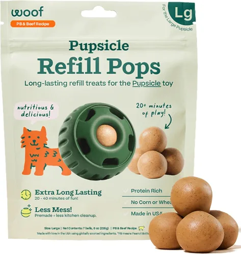 Miniatura 25 de Recargas de paleta para cachorros WOOF, deliciosas golosinas para perros de larga duración, recargas de paleta para perros pre-hechas, ingredientes