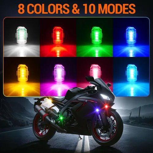 Miniatura 5 de Luces estroboscópicas LED inalámbricas con control remoto, alto brillo, 8 colores, luces anticolisión, impermeables, luces de advertencia