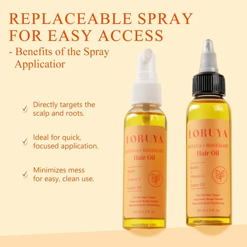 Miniatura 7 de Aceite de romero para el crecimiento del cabello con aceite de batana, aceite de ricino y biotina, mezcla natural de aceites capilares
