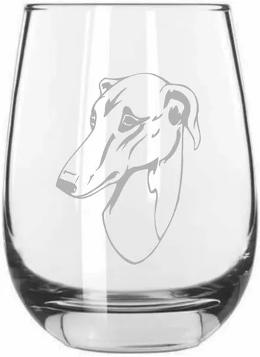 Miniatura 416 de Sakhalin Husky Dog - Copa de vino grabada personalizada de 15.25 onzas sin tallo