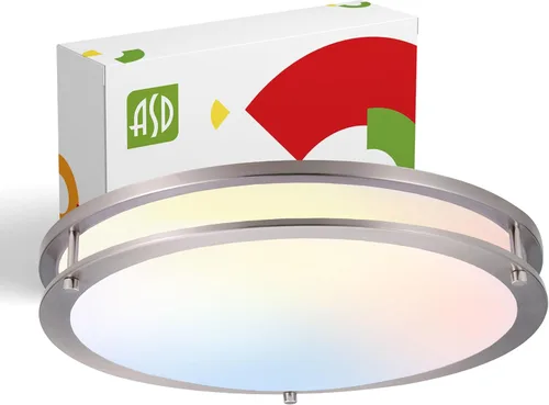 Miniatura 39 de ASD Lámpara LED de techo de montaje empotrado de 18 pulgadas, interruptor de 28 W, 100-277 V, 2750 lúmenes, 3000 K/4000 K/5000 K, regulable, Níquel