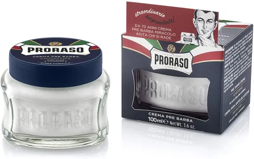 Proraso Crema acondicionadora para preafeitado para hombres, fórmula protectora para piel seca con vitamina E y aloe vera, 3.6 onzas