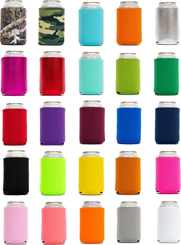 QualityPerfection Fundas enfriadoras de latas de cerveza (25) de espuma, portavasos de 12 oz para sublimación personalizada HTV, vinilo, bricolaje
