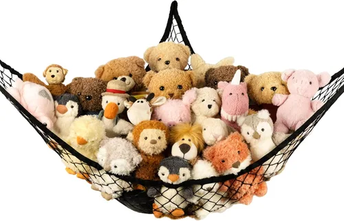 Hamaca de almacenamiento de animales de peluche en la esquina – Hamaca grande de juguete para decoración de habitaciones de animales de peluche –