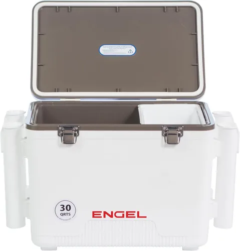 Miniatura 3 de Engel UC30 30qt a prueba de fugas, hermético, hielera de pesca con portacañas integrados, también es la lonchera de carcasa dura perfecta para Blanco