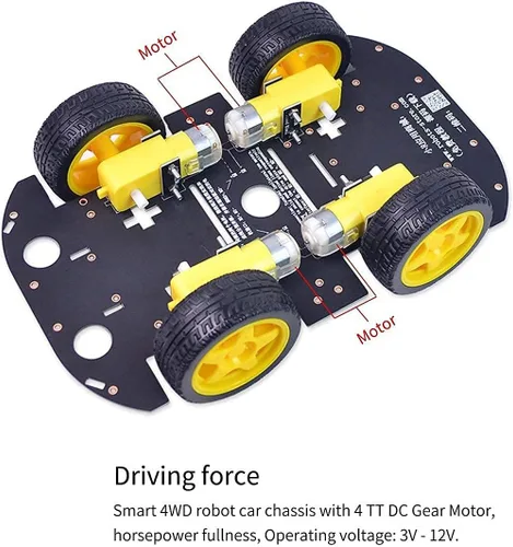 Miniatura 7 de Robot Chassis 4WD Robot Car Smart Chassis Kit con 4 TT Motor para Arduino/Raspberry Pi/Jetson Nano, Smart Robotic Car Chassis DIY Kit de aprendizaje