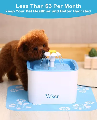Miniatura 6 de Filtros de repuesto Veken para dispensador automático de agua de 2.5 litros/84 onzas, para mascotas y gatos, fuente de agua para perros