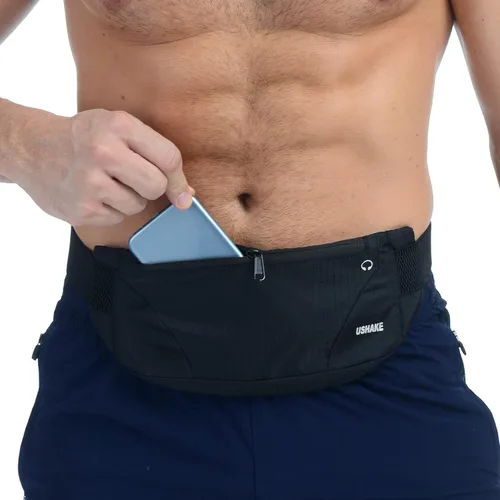USHAKE Cinturón para correr, para hombres o mujeres, ultra ligero, sin rebote, bolsa de cintura, bolsa de entrenamiento de fitness, bolsa de cintura
