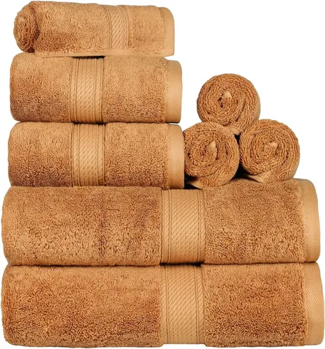 Miniatura 236 de Juego de 6 toallas de algodón egipcio Superior, incluye 2 toallas de baño, 2 toallas de mano, 2 toallas de cara/toallitas, ultra suaves de lujo