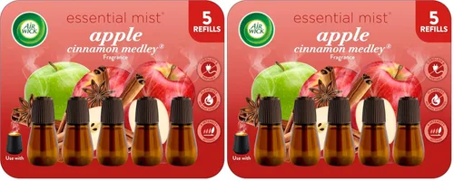 Miniatura 10 de Air Wick Recambio de niebla esencial, 5 unidades, mezcla de manzana y canela, difusor de aceites esenciales, ambientador