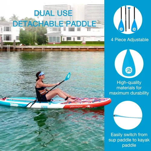 Miniatura 2 de niphean 4-Piece Kayak Paddle, Adjustable Paddle Board Paddles, Lightweight SUP Paddle, Detachable Stand Up Paddle Board Accessories Oars with 4