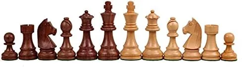 Hastha Kalalu | Staunton Style/Torneo Series Sheesham/Piezas de Ajedrez Palisandro Indio, Pesado, Caballero Alemán, Altura Rey 3.75" (3.75")