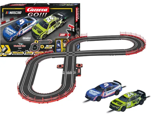 Carrera GO Pista Eléctrica de Carreras para Autos de Slot para Niños, Escala 1:43, Set de Pista de Carreras NASCAR Watkins Glen Duel ASIN