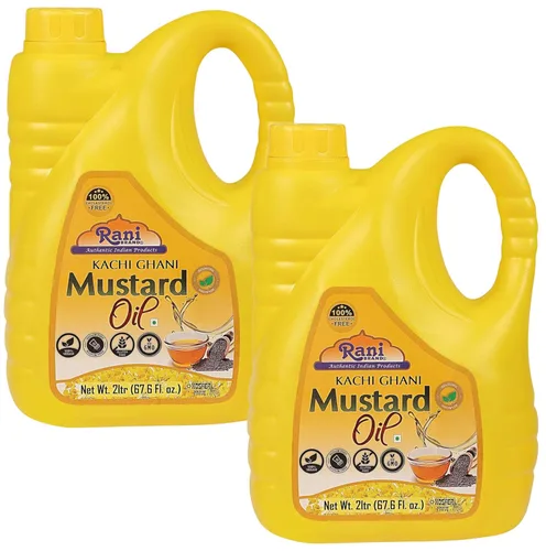 Miniatura 17 de Aceite de Mostaza Rani (Kachi Ghani) 169 Onzas (5 Litros) SIN GMO Sin Gluten Vegano 100% Natural Kosher