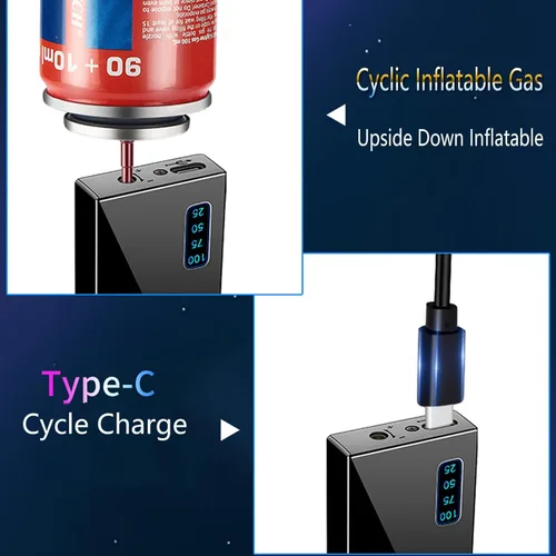 Miniatura 3 de Encendedor de arco y antorcha de butano – Encendedor eléctrico recargable 2 en 1, recargable por USB, resistente al viento para barbacoas, velas