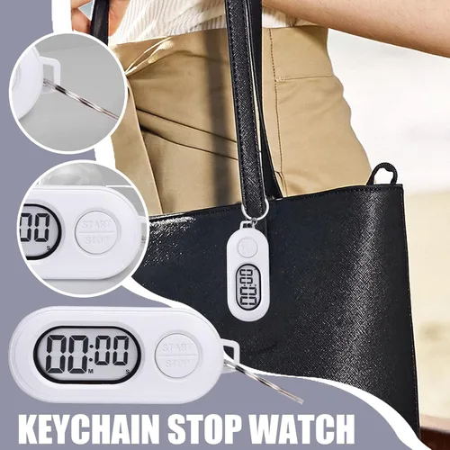 Miniatura 3 de 2 llaveros de reloj deportivo portátil con temporizador de parada, reloj digital de cuenta regresiva, pantalla LCD, accesorios para reloj digital