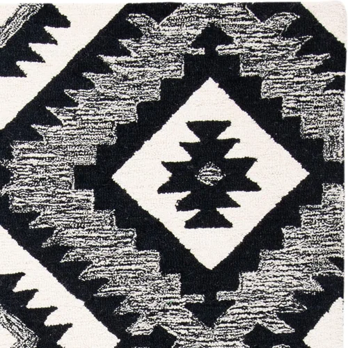 Miniatura 6 de SAFAVIEH Aspen Collection - Alfombra decorativa de 2 x 3 pies, carbón y negro, lana hecha a mano, ideal para zonas de alto tráfico en entrada, sala