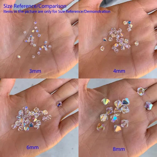 Miniatura 8 de Adabele - 200 cuentas de cristal bicono sueltas y facetadas pequeñas de 0.16 pulgadas, color ámbar, compatibles con cristales de Swarovski 5301/5328