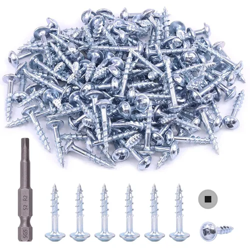 Miniatura 15 de Hilitchi Tornillos de acero de aleación #8 para agujeros de bolsillo de zinc resistentes a la intemperie, tornillos cuadrados con unidad cuadrada