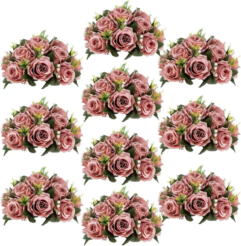Miniatura 43 de Centros de mesa de flores para mesas de boda: decoraciones de mesa de Halloween, bolas de flores negras, centros de mesa para compromiso, ceremonia