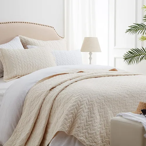 Miniatura 29 de SunStyle Home Colchas Tamaño Queen Verde Oliva, Cubrecamas Edredón Ligero, Juego de Ropa de Cama Tamaño Full Queen, Colcha Coverlet con Costuras 01