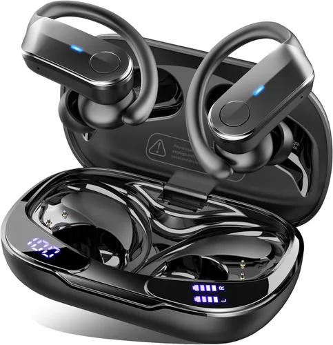 Auriculares inalámbricos, auriculares deportivos Bluetooth 5.4 IPX8 impermeables, 70H con sonido de graves profundos, 4 micrófonos ENC con
