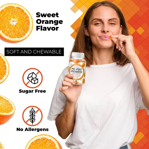 Miniatura 6 de NutraPep Gomitas probióticas y posbióticas prebióticas para mujeres, hombres y niños - Alta potencia 5 mil millones de UFC - Sin azúcar y sin gluten