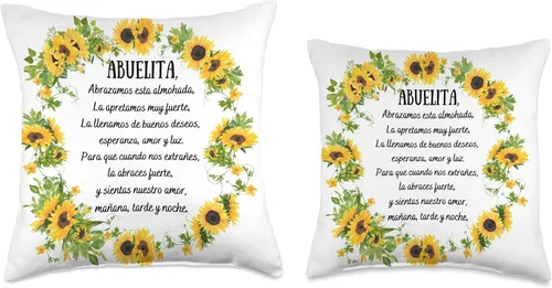 Miniatura 3 de Regalos para Abuelita Abuelita Best Gifts Almohada Abuela Regalo para Abuelita Flores Throw Pillow 16x16, Multicolor